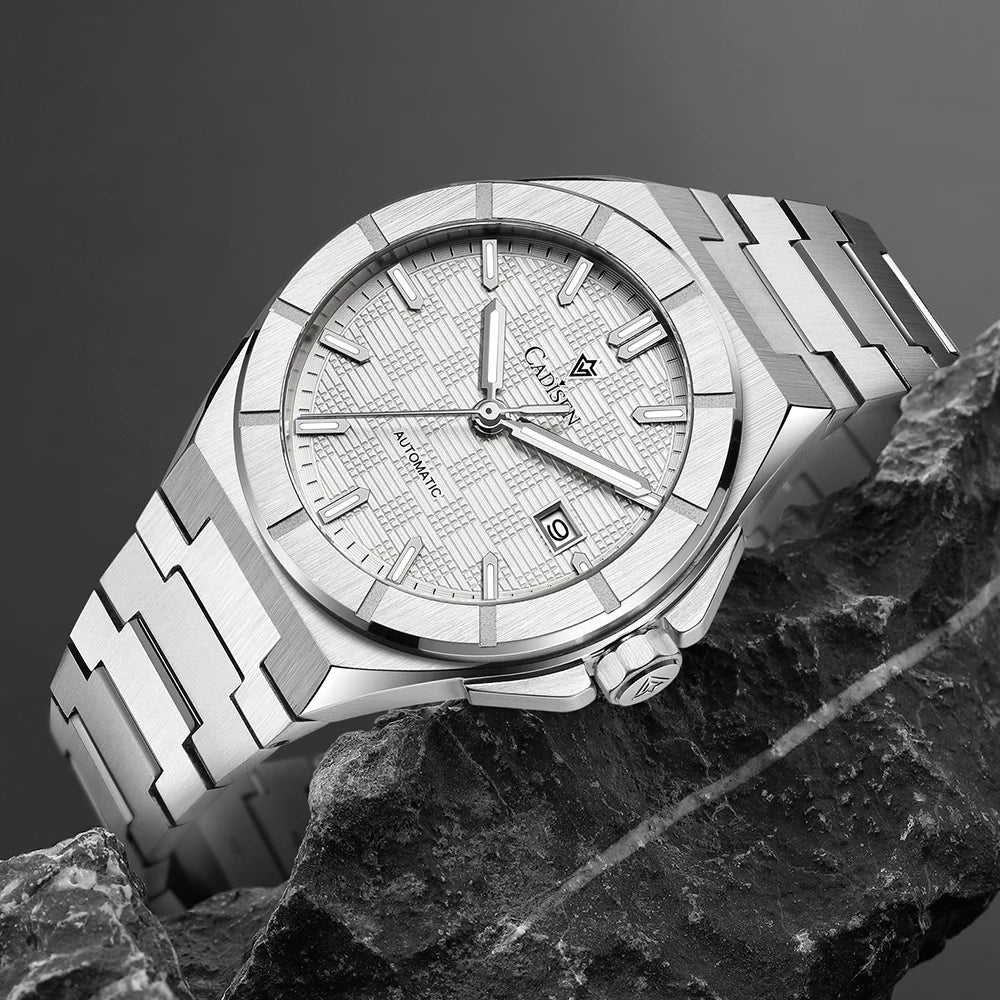 CADISEN New Mens Watches Business Automatic Watch Men Japan Mechanical 40MM AR Sapphire 100M Waterproof WristWatch CHICBURN