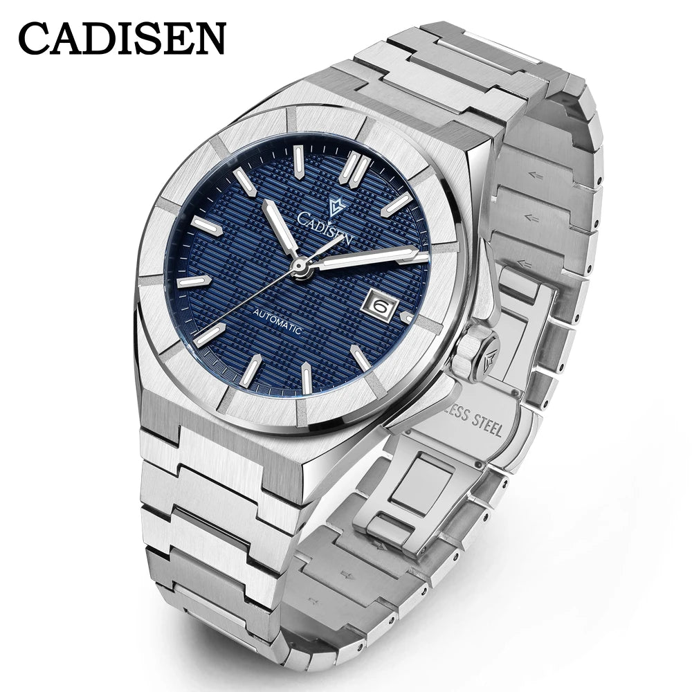 CADISEN New Mens Watches Business Automatic Watch Men Japan Mechanical 40MM AR Sapphire 100M Waterproof WristWatch CHICBURN