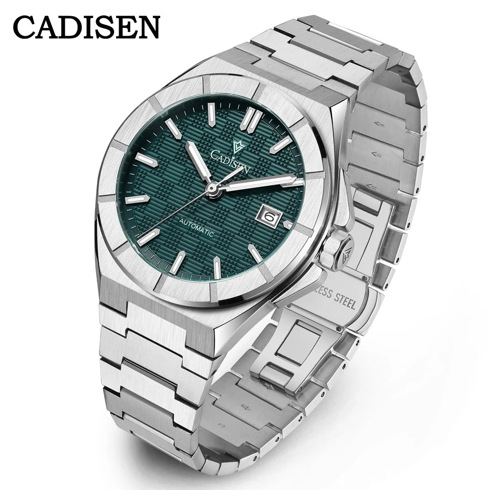 CADISEN New Mens Watches Business Automatic Watch Men Japan Mechanical 40MM AR Sapphire 100M Waterproof WristWatch CHICBURN