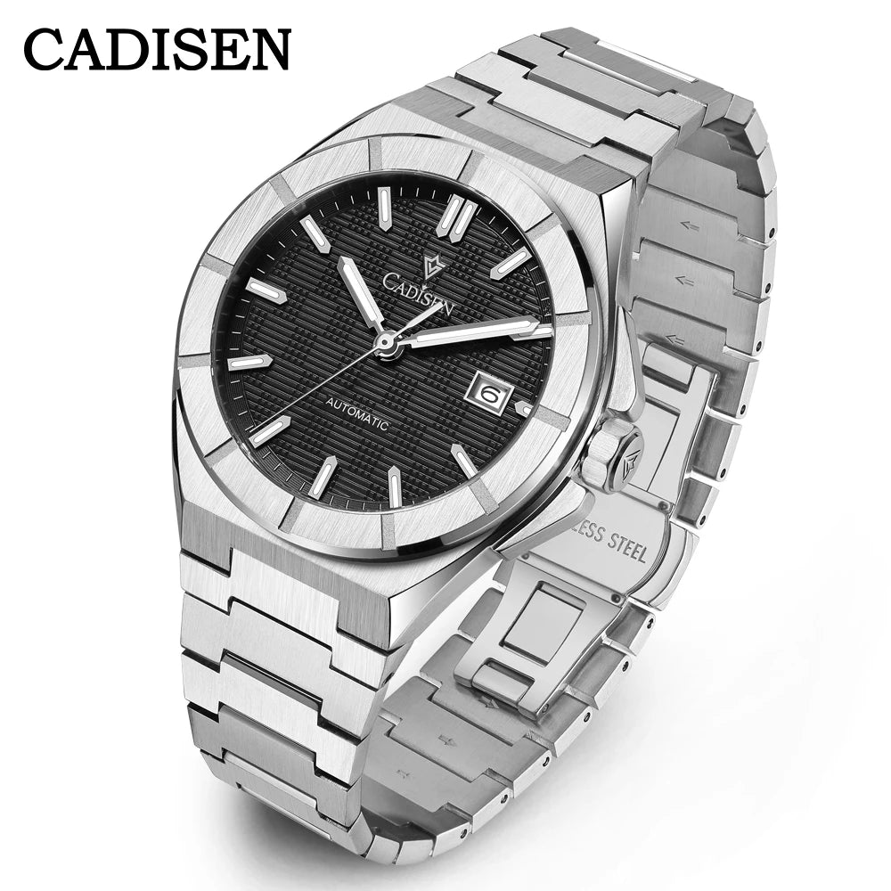 CADISEN New Mens Watches Business Automatic Watch Men Japan Mechanical 40MM AR Sapphire 100M Waterproof WristWatch CHICBURN