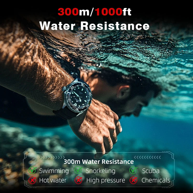 NORTH EDGE 2025 New TRITON Solar Powered Dive Watch Men Luxury Quartz Watches For Men 316L Stainless Steel Case Waterproof 300M CHICBURN