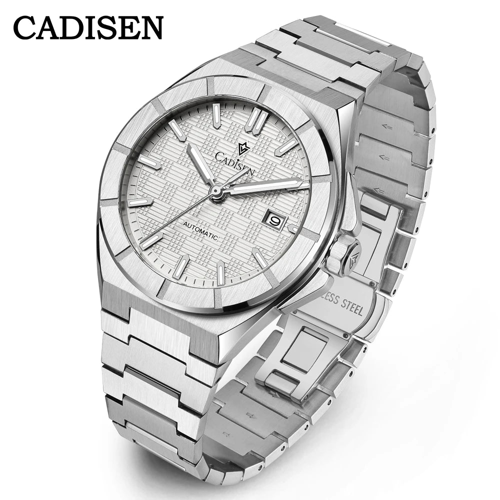 CADISEN New Mens Watches Business Automatic Watch Men Japan Mechanical 40MM AR Sapphire 100M Waterproof WristWatch CHICBURN